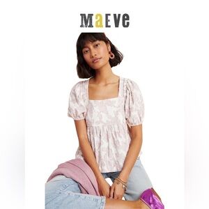 Anthropologie Maeve Batia Textured Babydoll Top Size M